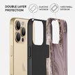 Funda para iPhone 13 Pro Max Burga de doble capa en color topo dorado