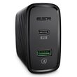 Caricatore di rete Dual USB Esr Caricatore da muro da viaggio Spina EU 36W Nero