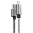 Cavo USB MFI Lightning Lemontti Grigio 1,5m (treccia tessile)