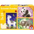 Schmidt-Puzzle - Panda, Lama, Faultier, 3x24 Teile