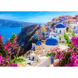 Puzzle 1000 piese Enjoy - Santorini View with Flowers, Greece