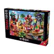 Puzzle Anatolien - Chiens de fête tropicale, 1000 pièces