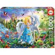 Puzzle Educa - Die Prinzessin und das Einhorn, 1000 Teile, mit kleber