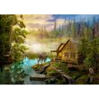 Puzzle 1000 piese Enjoy - A Log Cabin on the River