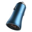 Autoladegerät USB und Typ C Baseus Golden Contactor Pro Dual Schnellladegerät Blau + Kabel Typ C an