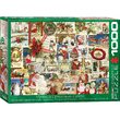 Puzzle Eurographics - Vintage Weihnachtskarten, 1000 Teile