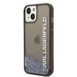 Funda para iPhone 14 Plus Karl Lagerfeld Translúcido Líquido Glitter Negro