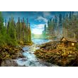 Puzzle 1000 piese Enjoy - A Log Cabin by the Rapids