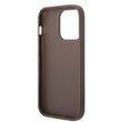 Husa iPhone 14 Pro Max Guess 4G Stripe Metal Logo Brown