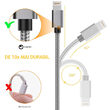 Cavo USB MFI Lightning Lemontti Grigio 1,5m (treccia tessile)