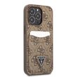 Custodia Guess 4G Saffiano Doppia Scheda per iPhone 13 Pro Marrone