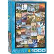 Puzzle Eurographics - Leuchttürme Vintage Poster, 1000 Teile
