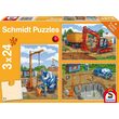 Puzzle Schmidt - Vamos a construir, 3x24 piezas, incluye 1 póster