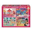 Puzzle Educa – Multi 4 Junior Park Attraktionen + Kinderparty, 20/40/60/80 Teile