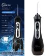 Irrigatore orale professionale Alinty AT77, 2000 impulsi, 5 testine, 3 velocità, serbatoio 200ml, ricarica USB, Nero