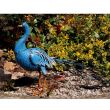Garden decoration, metallic, blue peacock, 23x70x46 cm