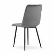Sedia in stile scandinavo, Artool, Lava, velluto, metallo, grigio e nero, 43x51x90 cm