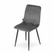 Sedia in stile scandinavo, Artool, Lava, velluto, metallo, grigio e nero, 43x51x90 cm