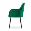 Sedia da cucina/soggiorno, Artool, Lugo, velluto, metallo, verde e nero, 57,5x56,5x86,5 cm