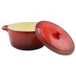 Pentola in ghisa smaltata con coperchio, rossa, 5,2 L, Perfect Home