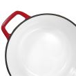 Pentola in ghisa smaltata con coperchio, rossa, 5,2 L, Perfect Home
