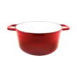 Pentola in ghisa smaltata con coperchio, rossa, 5,2 L, Perfect Home