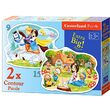 Puzzel Castorland 2 in 1 Outline - Sneeuwwitje en de zeven dwergen, 9/15 stukjes