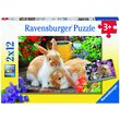 Ravensburger Puzzle - Meerschweinchen und Kaninchen, 2x12 Teile
