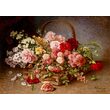 Puzzle 1000 piese Enjoy - Hans Buchner: A Basket of Roses and Carnations