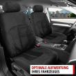 Set coprisedili anteriori premium per auto in velluto, Walser, universali, compatibili con sedili con airbag, con cerniera, nero, 2 pz