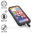 Custodia iPhone 12 Catalyst Total Protection Trasparente Nera (impermeabile, cordoncino)