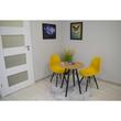 Tavolo in stile scandinavo, Artool, rotondo, MDF e legno, naturale, 60x73 cm