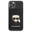 Magnetischer Kartenhalter Karl Lagerfeld Saffiano Karl's Head MagSafe Schwarz