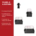 XXL trunk organizer for SUV, foldable, spacious, multi-functional, multi-compartmental, strap and velcro fastening, universal fit, 76 x 37 x 32 cm, Roll Fast, black