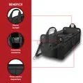 Organizador de maletero XXL para SUV, plegable, espacioso, multifuncional, multicompartimento, cierre con correa y velcro, ajuste universal, 76 x 37 x 32 cm, Roll Fast, negro