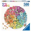 Puzzle 500 Teile rund Ravensburger - Farbkreis - Blumen