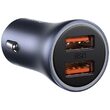 Autoladegerät Baseus Golden Contactor Pro Dual 2x USB Schnellladegerät Dunkelgrau + USB-Kabel auf Typ-