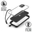 Custodia iPhone 12 Catalyst Total Protection Trasparente Nera (impermeabile, cordoncino)