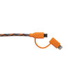 Cavo MicroUSB e Lightning MFI Boompods Duo Arancione (1m, treccia tessile)