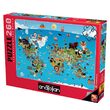 Puzzle 260 Teile - Cartoon-Weltkarte