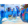 Puzzle 1000 piese Enjoy - Turquoise Street in Chefchaouen, Maroc