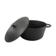  Pentola in ghisa con coperchio, rotonda, 10 L, Perfect Home