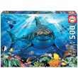 Puzzle Educa - Grande Squalo Bianco, 500 pezzi, colla inclusa