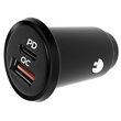Lemontti Autoladegerät Schnellladung 30 W 5 A 2 Anschlüsse PD Typ C + USB-A QC 3.0, Schwarz