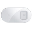 Draadloze oplader 15W Baseus Simple 2 in 1 Wit
