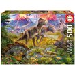 Puzzle Educa - Treffen der Dinosaurier, 500 Teile, inklusive Puzzlekleber
