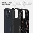 Husa iPhone 14 Burga Dual Layer Rose Gold Marble