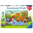 Puzzle Ravensburger - Dinosaurier La Rau, 2x24 Teile