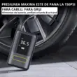 Compressore d'aria digitale wireless per auto 7,4 V, 70 W, 150 PSI, 18 L/min, Roll Fast, auto, bicicletta, moto, palloni, vari altri oggetti gonfiabili, powerbank 2 x 2000 mAh, portatile, display digitale, torcia LED, luce SOS, custodia, nera