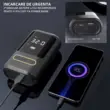 Compressore d'aria digitale wireless per auto 7,4 V, 70 W, 150 PSI, 18 L/min, Roll Fast, auto, bicicletta, moto, palloni, vari altri oggetti gonfiabili, powerbank 2 x 2000 mAh, portatile, display digitale, torcia LED, luce SOS, custodia, nera
